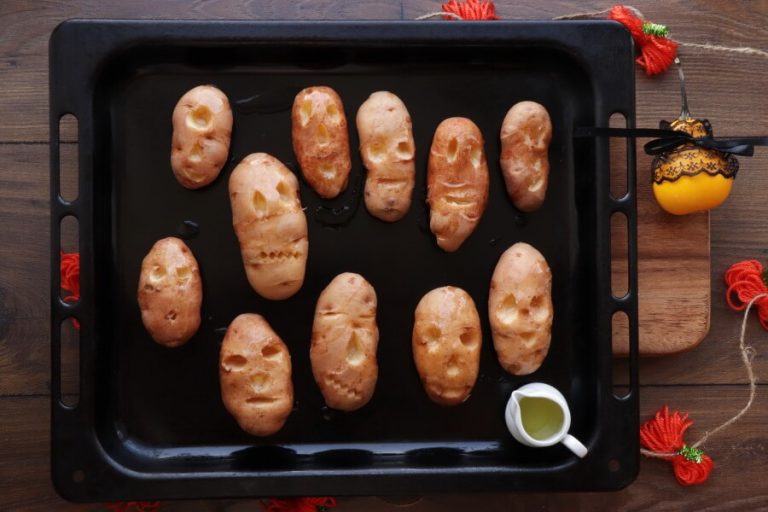 Step 3 - Shrunken Potato Heads with Slime Dip