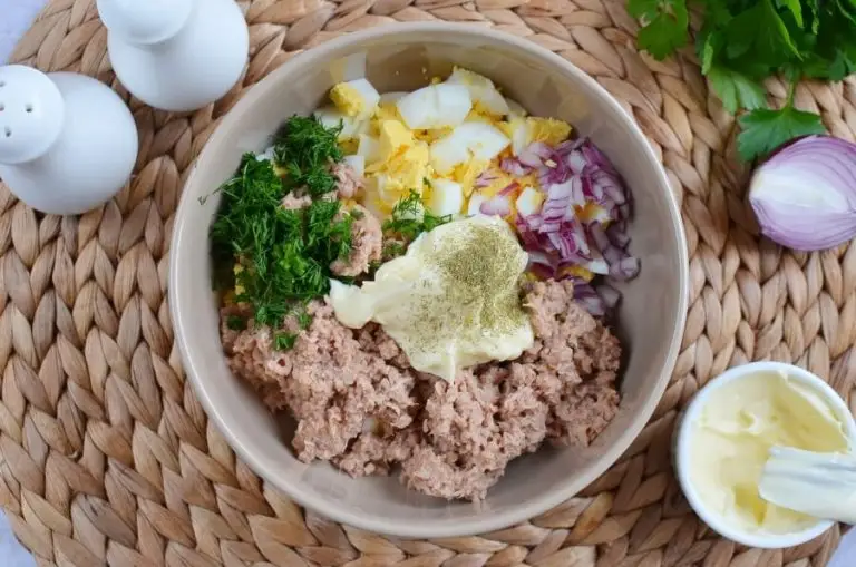 Step 1 - Tuna Salad with Eggs, Dill, and Red Onion