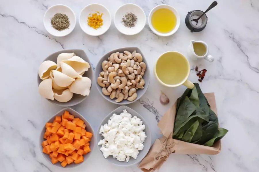 Ingredients for Vegan Butternut Squash Stuffed Shells
