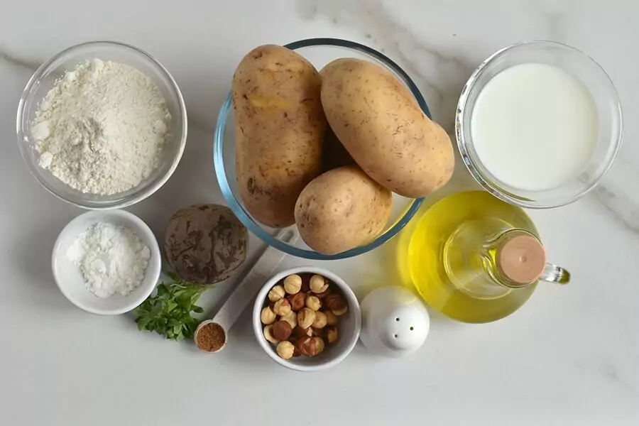 Ingredients for Vegan Gluten Free Beetroot Gnocchi