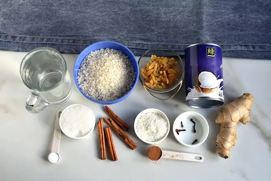 Ingredients for Arroz Con Dulce: Puerto Rican Rice Pudding