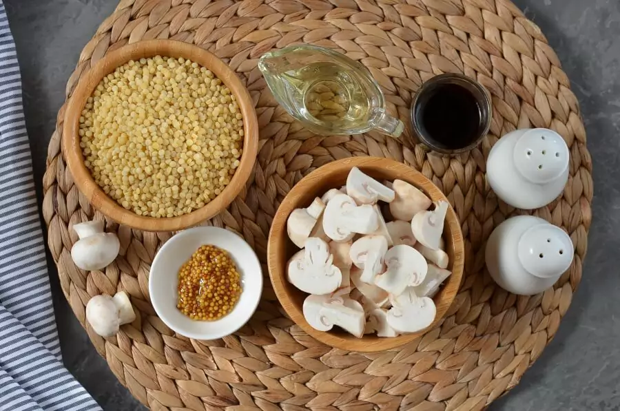 Ingredients for Balsamic Couscous and Mushroom Salad