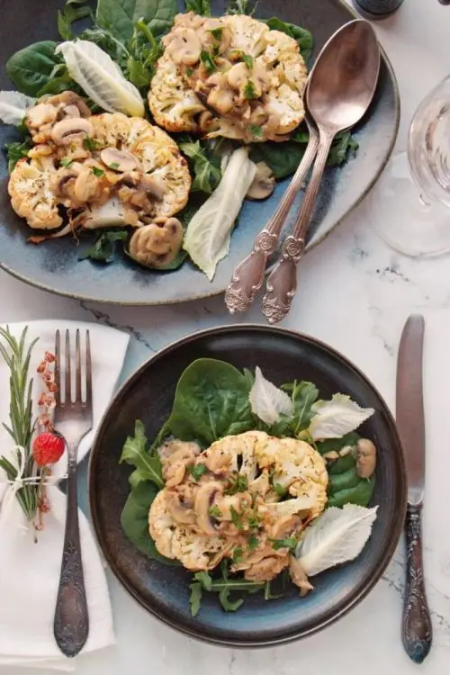 Vegan Cauliflower Steaks with Mushroom Gravy