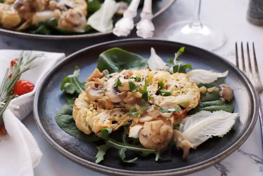 Vegan Cauliflower Steaks with Mushroom Gravy