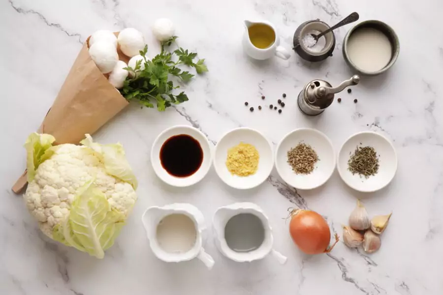 Ingredients for Vegan Cauliflower Steaks with Mushroom Gravy