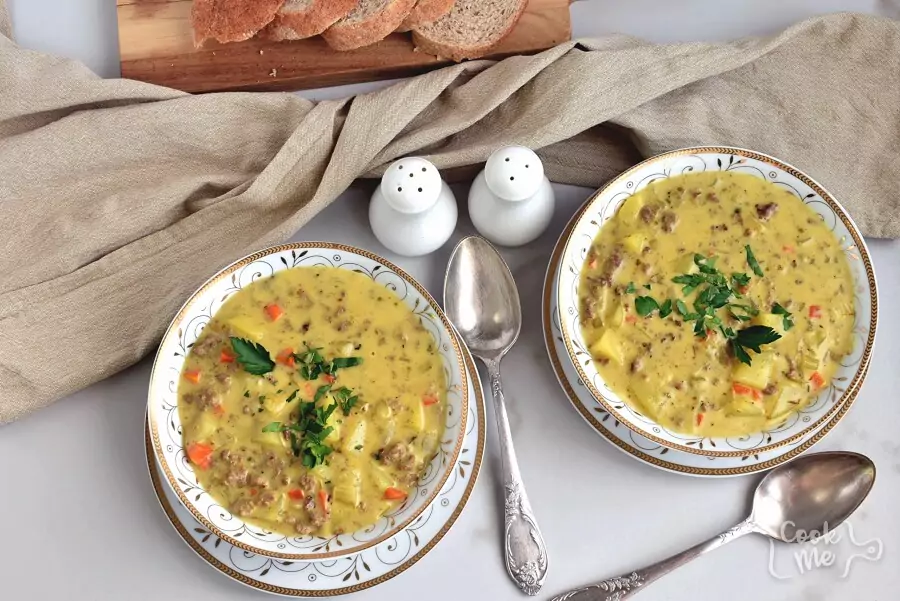 Cheesy Ground Beef Soup