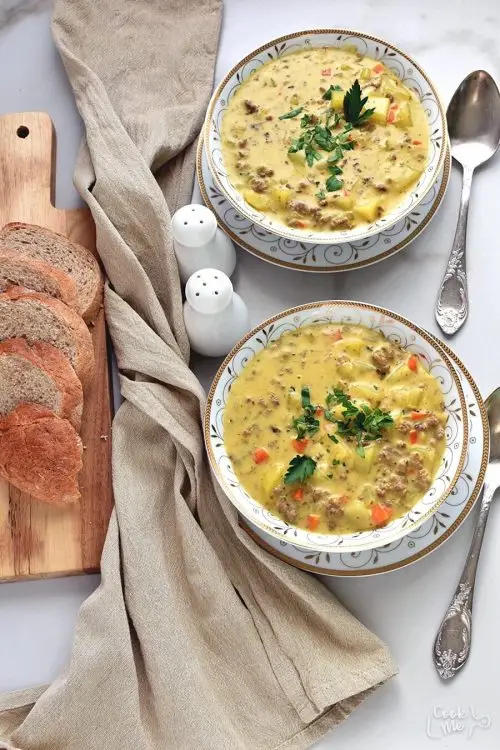 Cheesy Ground Beef Soup