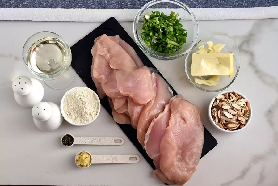 Ingredients for Chicken Almondine