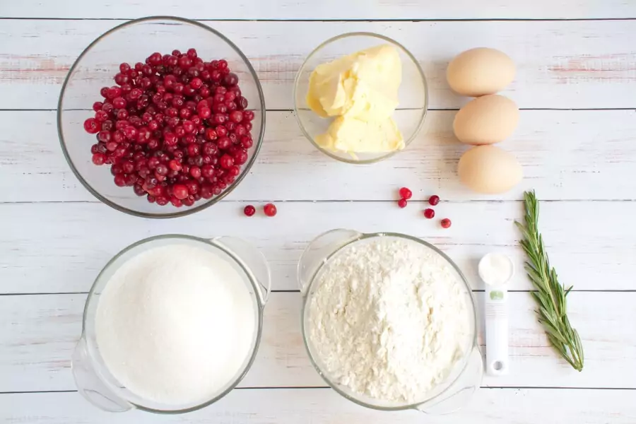 Ingredients for Cranberry Christmas Cake