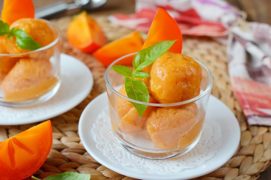 Creamy Persimmon Sorbet Recipe-How To Make Creamy Persimmon Sorbet-Delicious Creamy Persimmon Sorbet