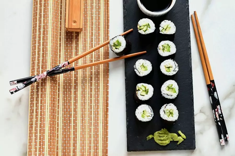 Cucumber and Avocado Sushi