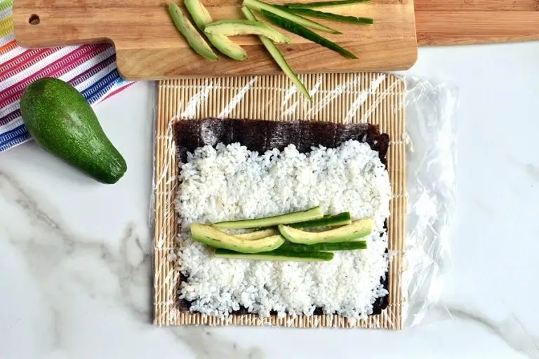 Step 5 - Cucumber and Avocado Sushi