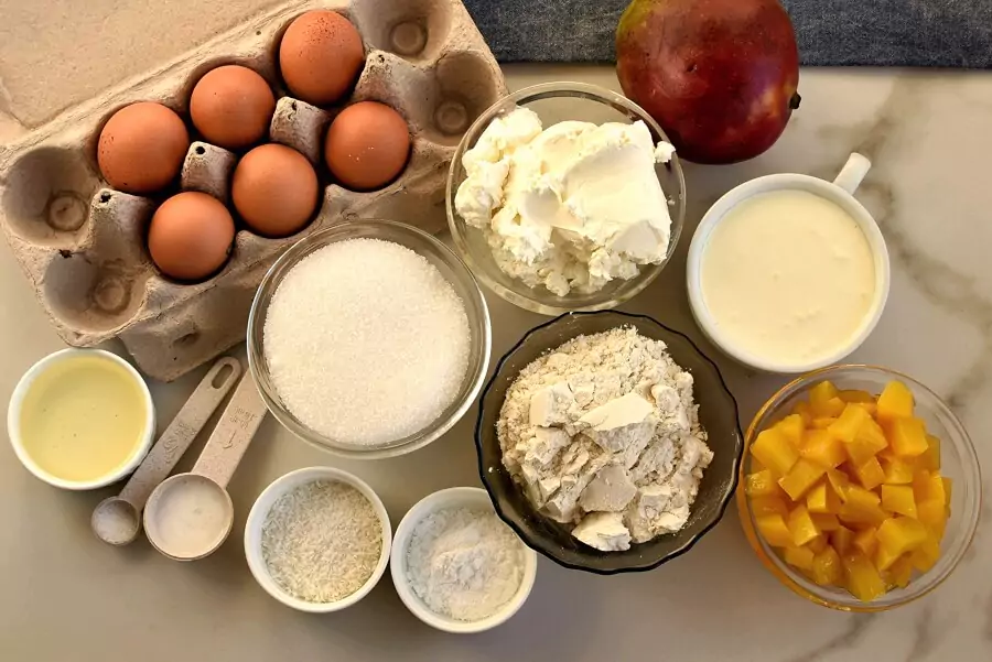 Ingredients for Easy Thai Mango Cake