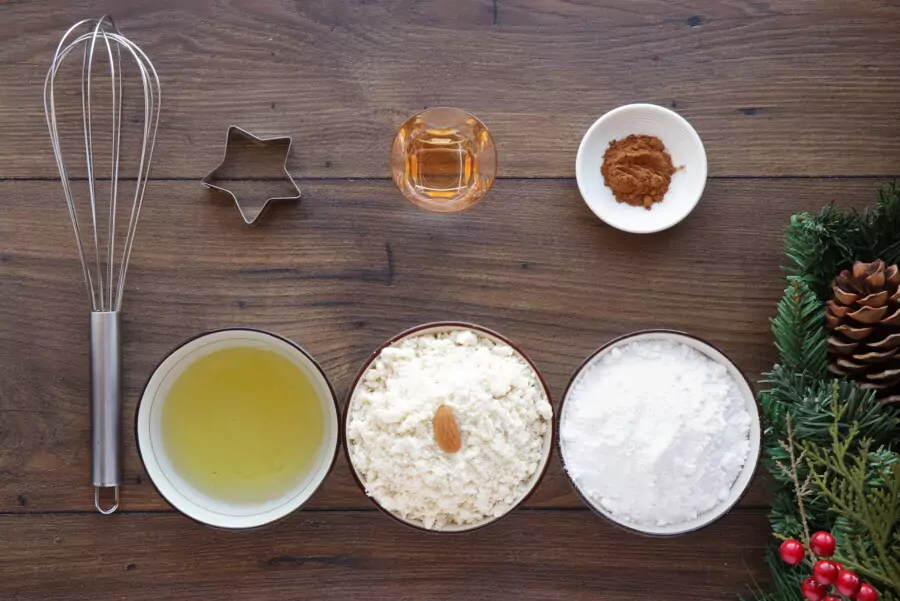 Ingredients for German Cinnamon Star Christmas Cookies