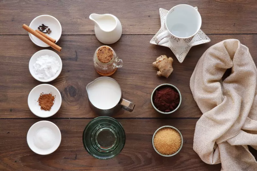 Ingredients for Gingerbread Hot Chocolate
