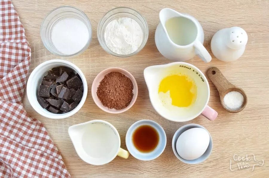 Ingredients for Molten Chocolate Mug Cake