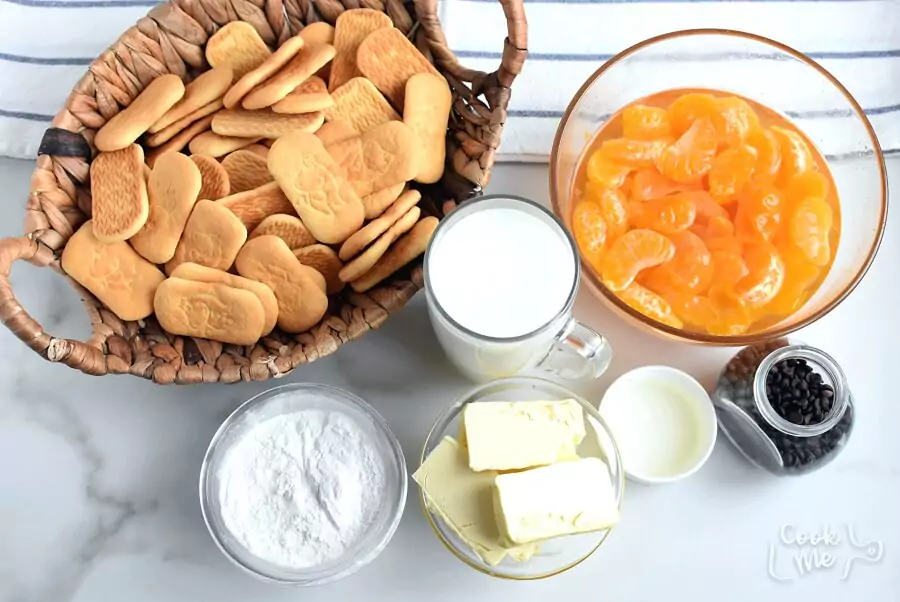 Ingredients for No Bake Pudding Tangerine Dessert