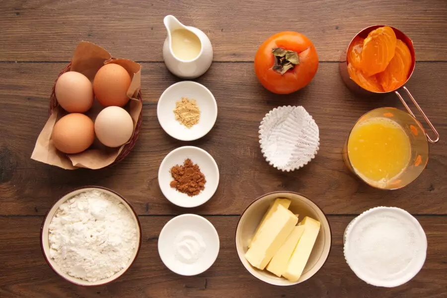 Ingredients for Persimmon Cupcakes