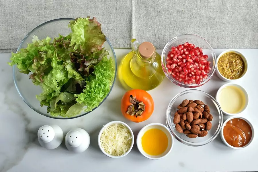 Ingredients for Persimmon Salad with Moroccan Sweet Vinegar