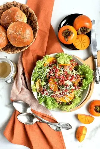 Persimmon Salad with Moroccan Sweet Vinegar
