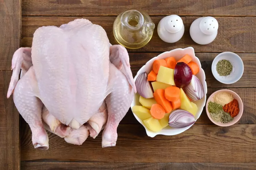 Ingredients for Roast Chicken and Vegetables