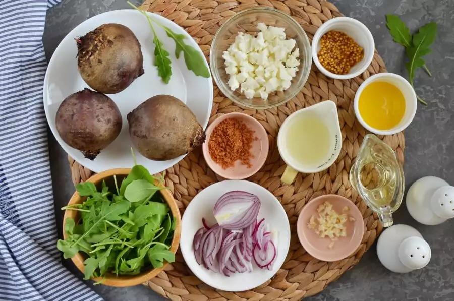 Ingredients for Roasted Beets and Feta Salad