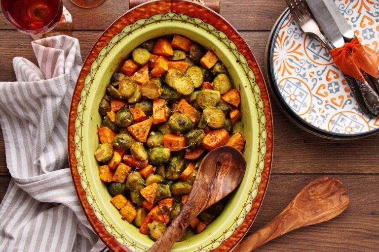Step 7 - Roasted Sweet Potatoes and Brussels Sprouts