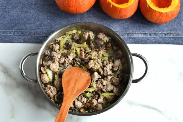 Step 3 - Sausage & Rice Stuffed Pumpkins