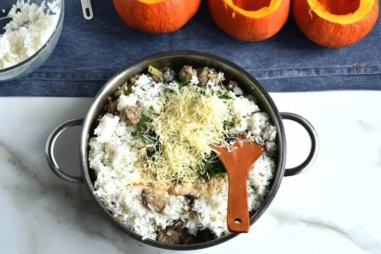 Step 4 - Sausage & Rice Stuffed Pumpkins