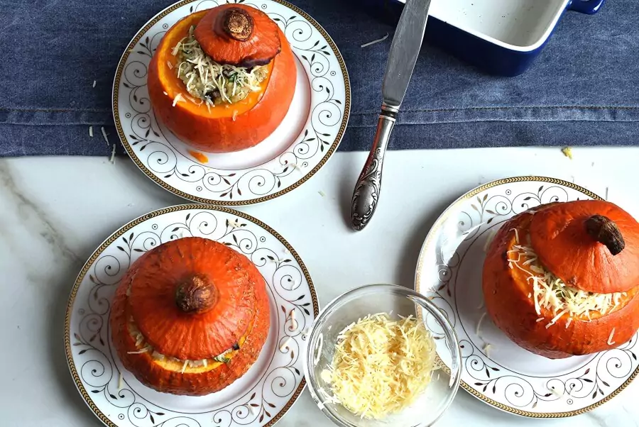Sausage & Rice Stuffed Pumpkins
