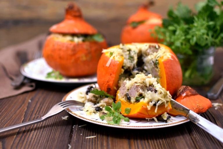 Step 8 - Sausage & Rice Stuffed Pumpkins