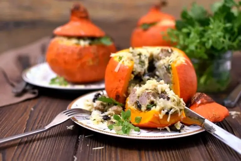 Step 8 - Sausage & Rice Stuffed Pumpkins