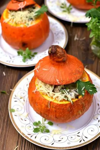 Sausage & Rice Stuffed Pumpkins