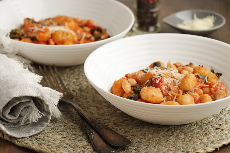 Skillet Gnocchi with Chard & White Beans