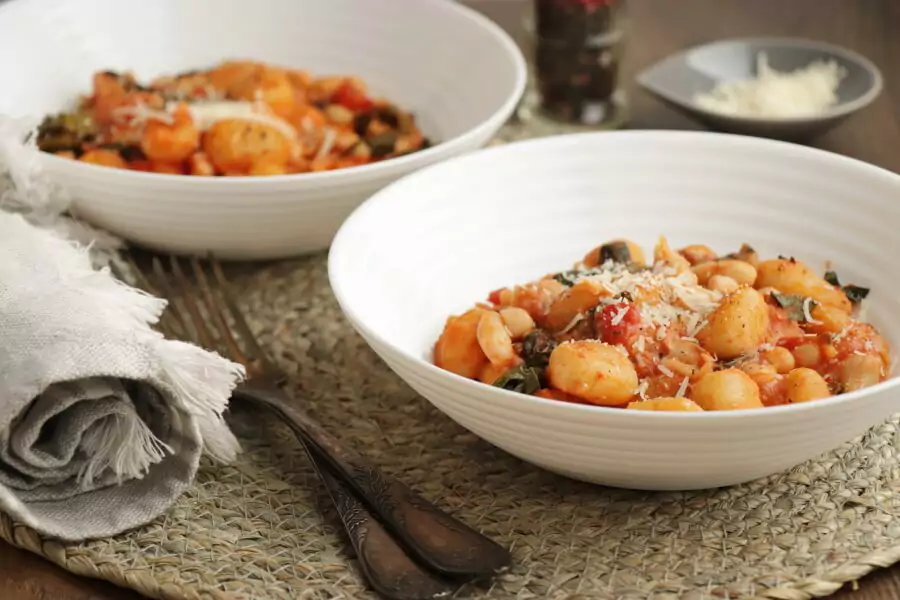 Skillet Gnocchi with Chard & White Beans