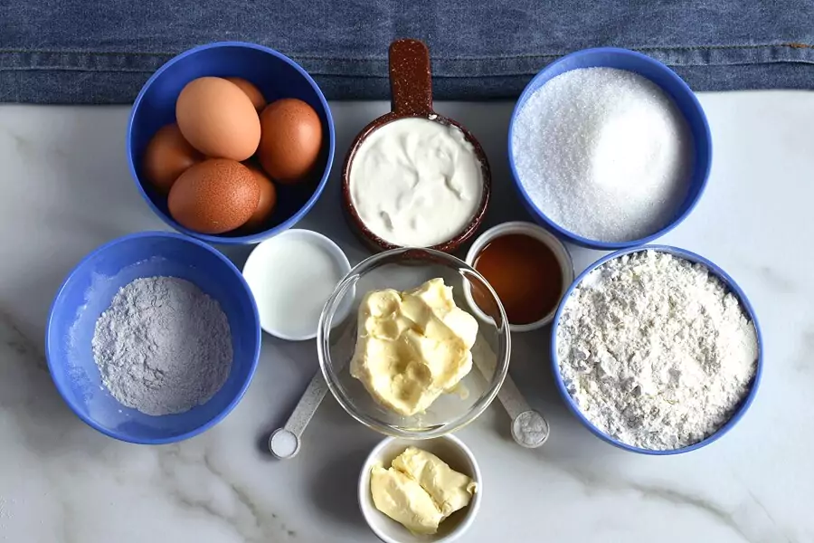 Ingredients for Sour Cream Pound Cake