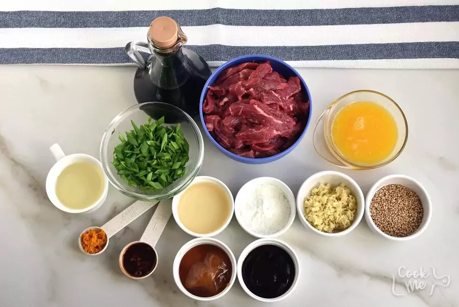 Ingredients for Spicy Tangerine Beef