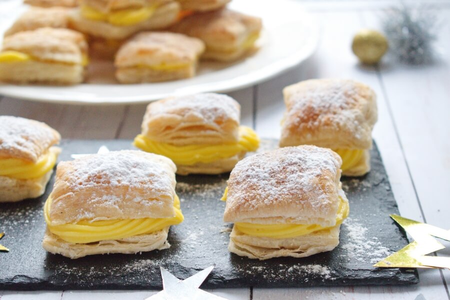 Sporcamuss Italian Cream Filled Pastries recipe-A delicious Italian Pastry Cream filled Puff Pastry