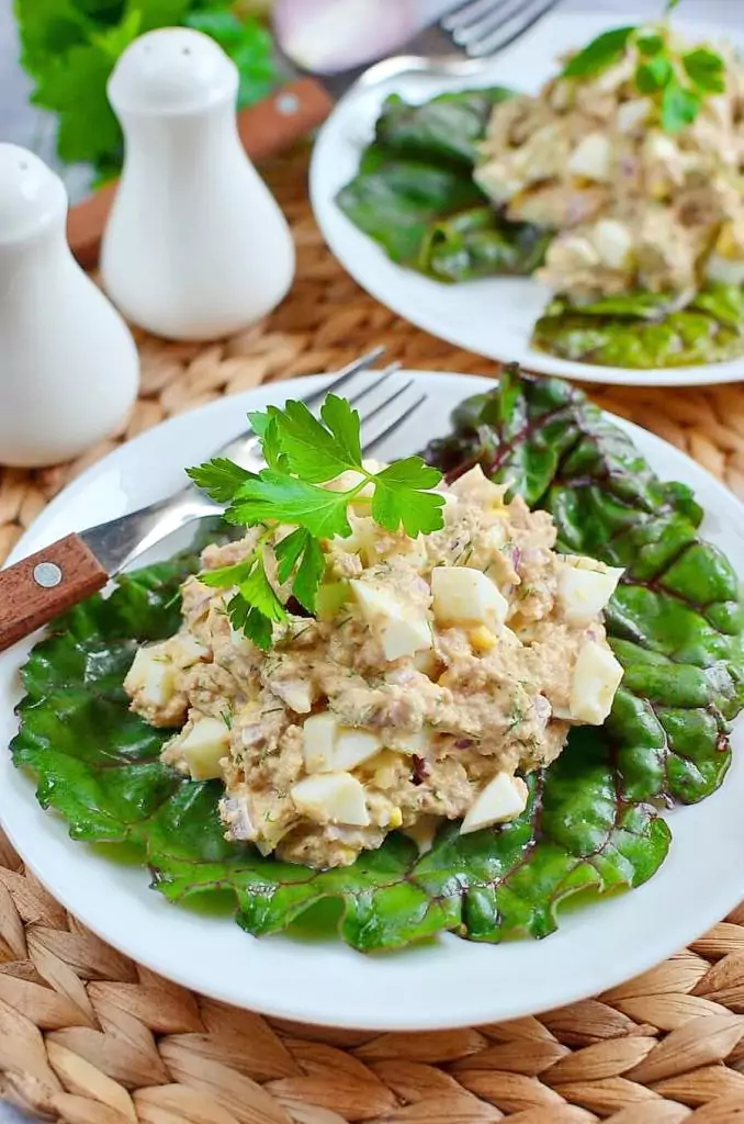 Tuna Salad with Eggs, Dill, and Red Onion