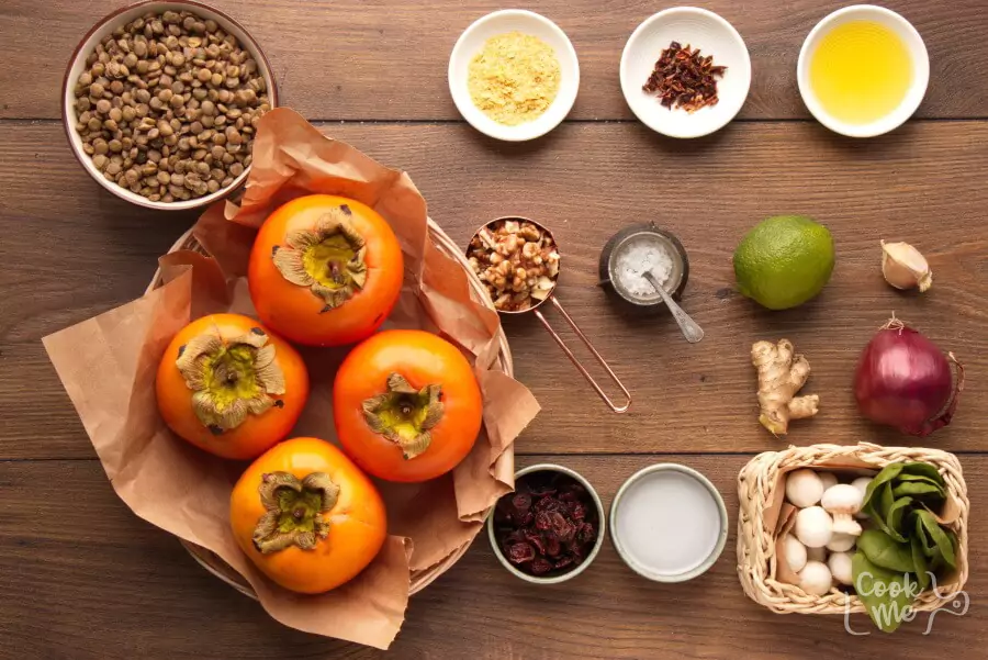 Ingredients for Vegan Persimmons with Lentils