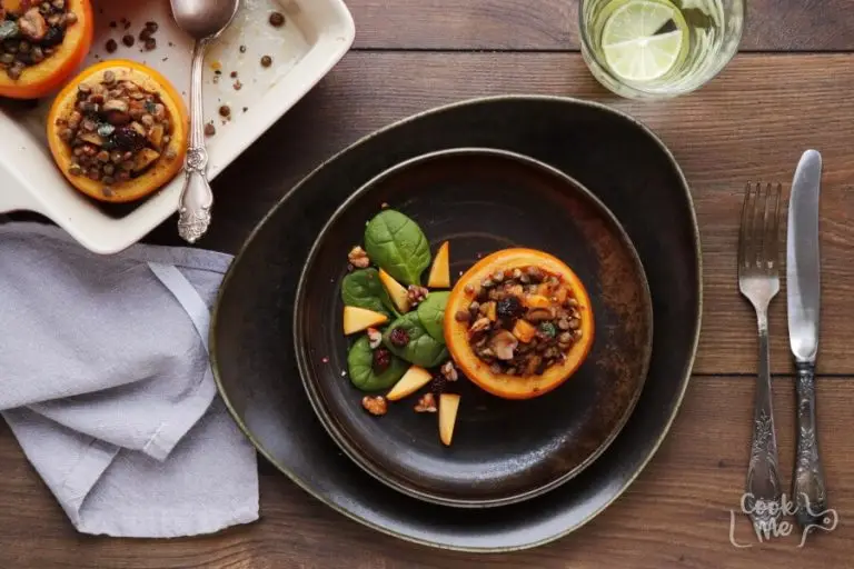 Step 10 - Vegan Persimmons with Lentils