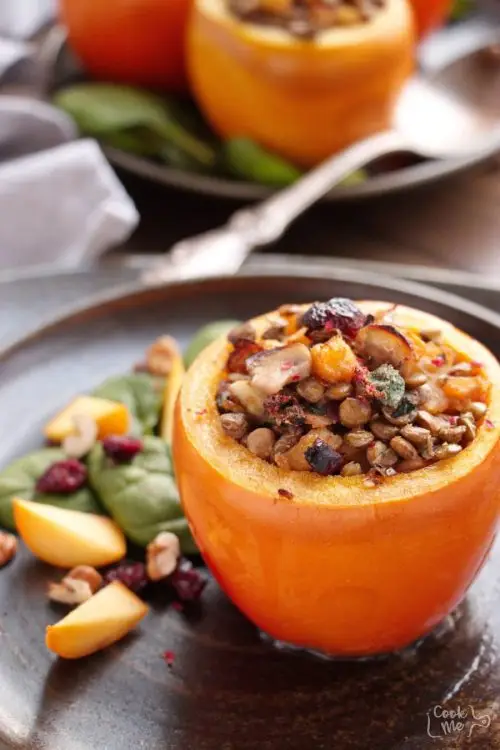 Vegan Persimmons with Lentils