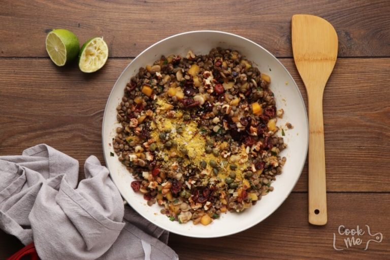 Step 8 - Vegan Persimmons with Lentils