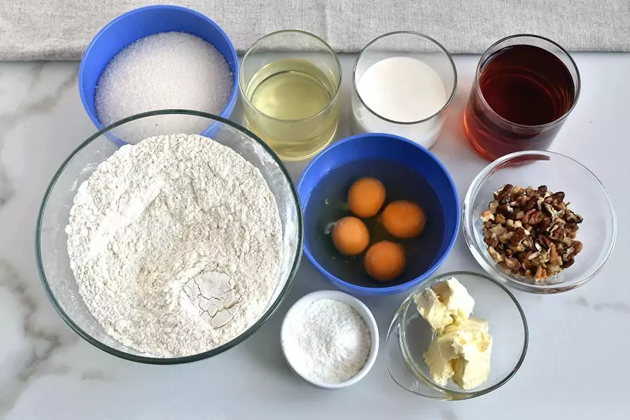 Ingredients for Bacardi Rum Bundt Cake