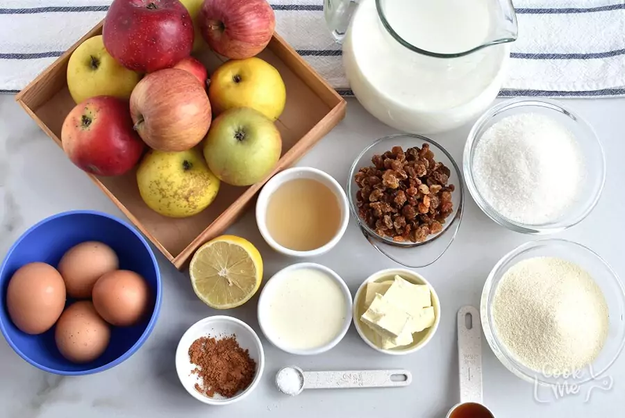 Ingredients for Apple Raisin Casserole