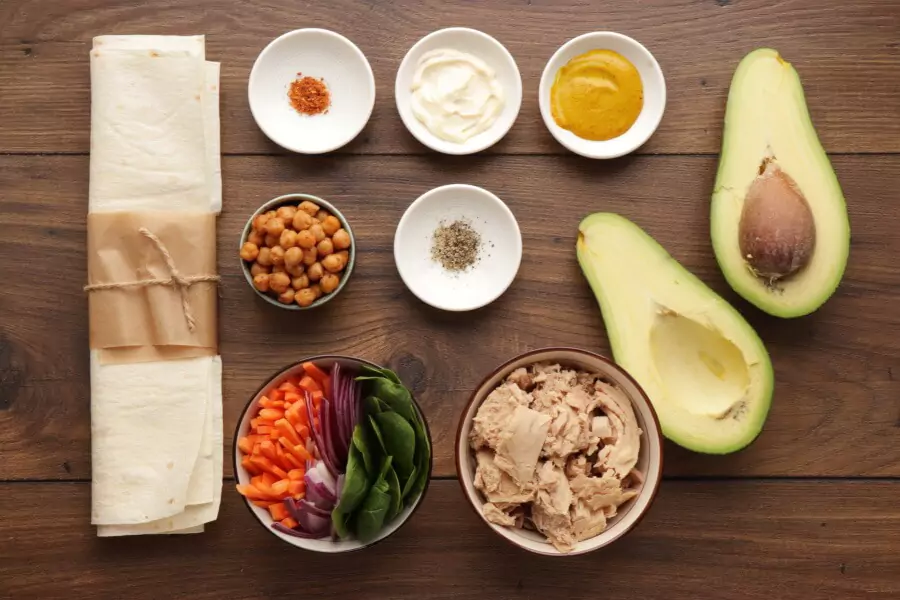 Ingredients for Avocado Tuna Wraps