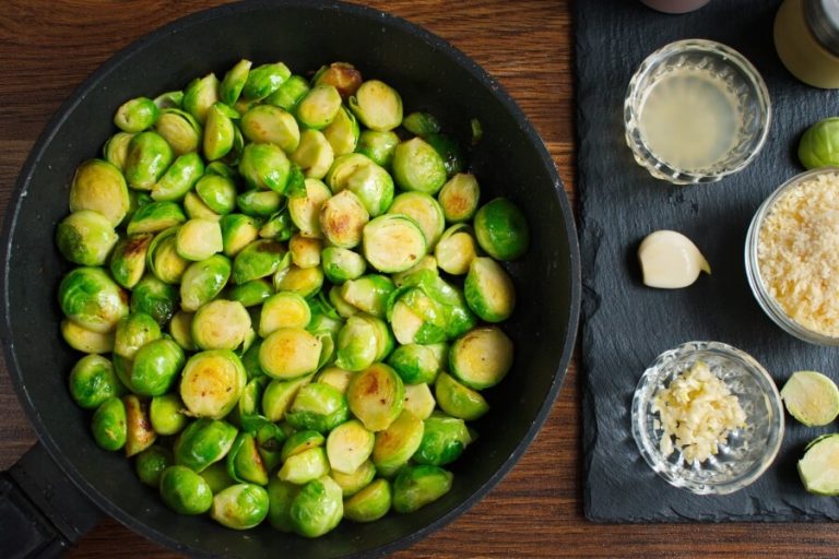 Step 2 - Brussels Sprouts in Alfredo Sauce
