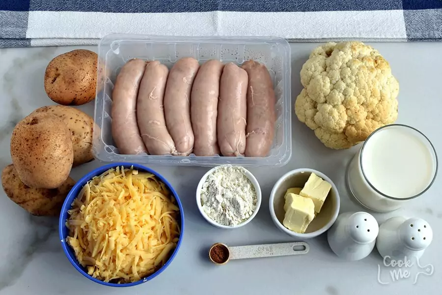 Ingredients for Cauliflower Sausage Casserole