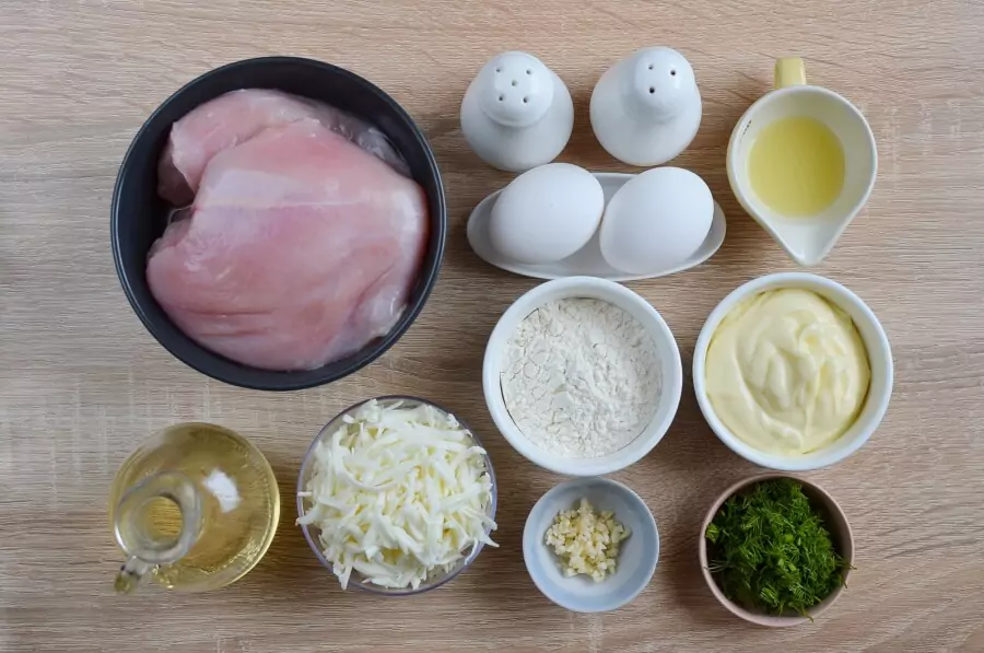 Ingredients for Cheesy Chicken Fritters