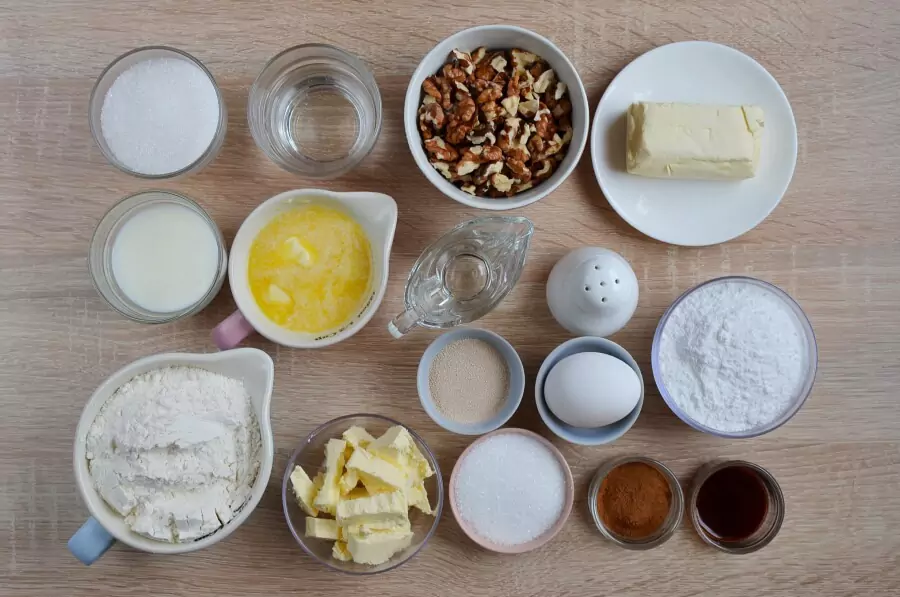 Ingredients for Cinnamon Rolls with Nuts